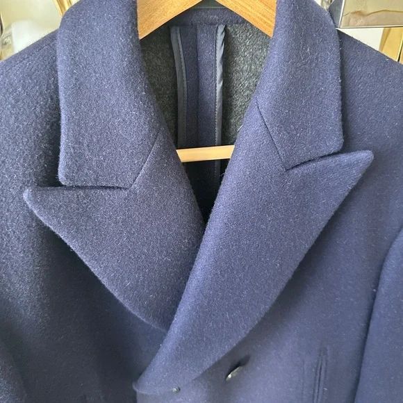 New & Lingwood Navy Wool Coat men 42